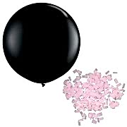 Pembe Konfeti+Siyah Bebek Cinsiyet Balonu Parti Öğrenme Belirleme