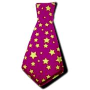 Plastik Pembe Renkli Sarı Yıldız Şekilli Animasyon Parti Kravatı