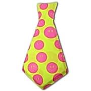 Plastik Sarı Renkli Pembe Gülen Surat Şekilli Parti Kravatı