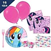 Pony , poni 16 Kişilik Doğum Günü Parti Seti malzemeleri paketi