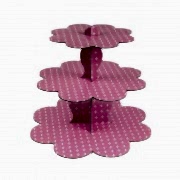 Puantiyeli Pembe 3 Katlı Cupcake Stand 1 Yaş,Diş ,Doğum Günü