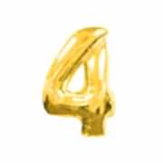 Rakam Folyo Balon 4 Rakamı Büyük Boy Balon Altın Sarısı /Dore 100CM