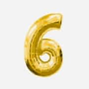 Rakam Folyo Balon 6 Rakamı Büyük Boy Balon Altın Sarısı /Dore 100CM