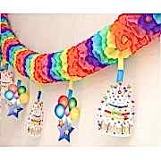 Renkli Doğum Günü Kağıt Garland Süsleme Malzemesi Asmalı Tepe Süs