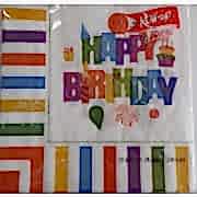 Renkli Happy Birthday 20li Peçete Doğum Günü Parti Peçetesi