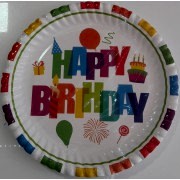 Renkli Happy Birthday 8li Tabak Doğum Günü Parti Tabağı