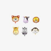 Safari Hayvan Kafa Folyo Balon Seti 6 lı Küçük Kafalar