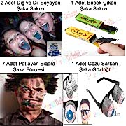 Şaka Malzemeleri Paketi: Sakızlar + Şaka Sigarası + Gözlük