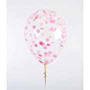 Şeffaf Balon içi Pembe Konfeti Pul, Benekli Masa Süslemeleri vb.
