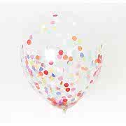 Şeffaf Balon içi Renkli Konfeti, Benekli Pul Süslemesi
