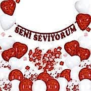 Sevgililer Günü Balonları Dekorasyon Set Sürpriz Oda Süsleme