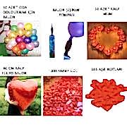 Sevgililer Günü Oda Ev Süsleme Paketi Gül, Mum, Balon, Pompa