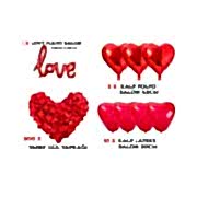 Sevgililer Günü Süsleme Paketi Kırmızı Kalp Balon Seti
