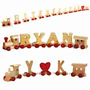 Sevgiliye değişik hediye, ahşap isim treni, harf, kalp, sürpriz