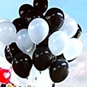 Siyah Beyaz Renklerinde Balon 25 25 Toplam 50 Adet
