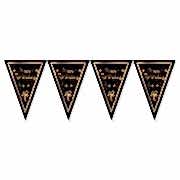 Siyah-Gold İyi Ki Doğdun Baskılı Flama,Doğum Günü Parti Malzemesi