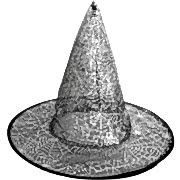 Örümcek Ağ Desenli Siyah Gümüş Cadı Şapkası, Kostüm Partisi