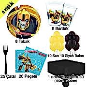 Transformers bumble bee 8 Kişilik Doğum Günü Parti Seti malzemeleri paketi