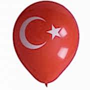 Türk Bayrak Baskılı 16lı Balon Kırmızı Beyaz Bayrağı Ay Yıldız 23 Nisan 