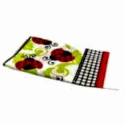 Uğur Böceği Masa Örtüsü 120x180 Doğum Günü Parti Kırmızı Siyah