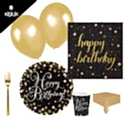 Yetişkin doğum günü,altın parti malzemesi paketi genç 8 kişilik