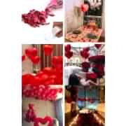 14 Şubat Sevgililer Günü Romantik Oda Mekan Süsleme Özel Gün Yıldönümü Gül Kalp Balon Mum Süpriz Set